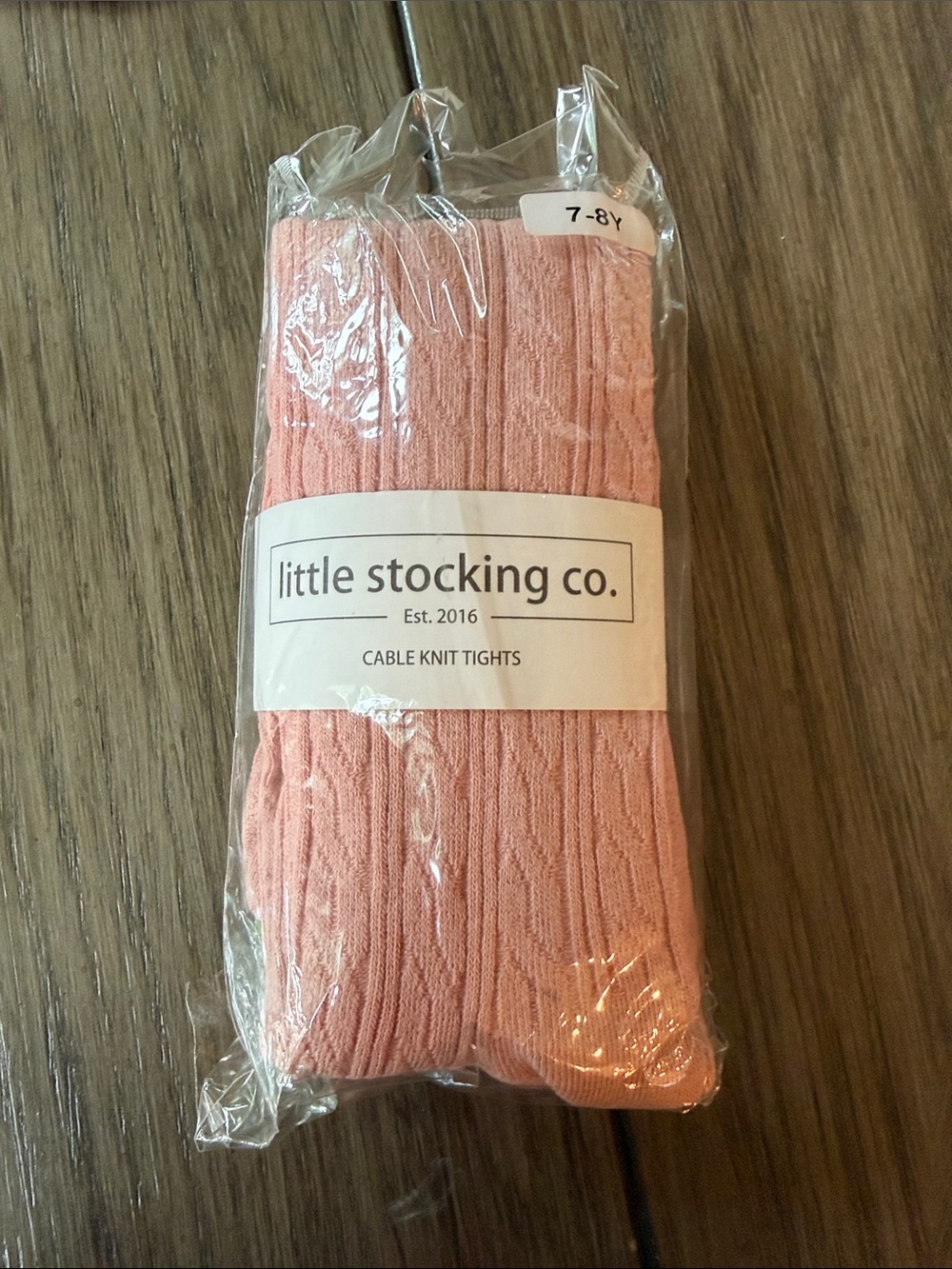 Little Stocking Co. Girls' Cable Knit Tights in Rose Pink